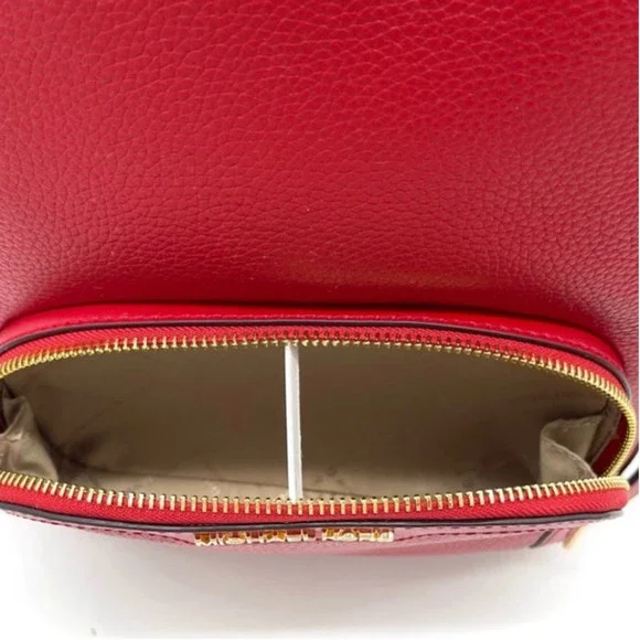 Michael Kors Jaycee Medium Pebbled Leather Backpack Chili - Picture 9 of 10